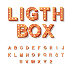 Light Box style light bulb alphabet
