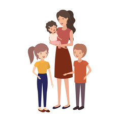 woman with children avatar character