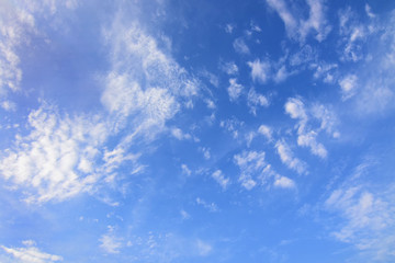 the natural background of the bright blue sky