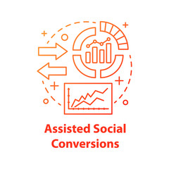 Obraz premium Assisted social conversions concept icon