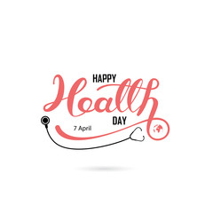 World Health Day Typographical Design Elements. World Health Day lettering icon.World Health Day logotype symbol.Vector illustration