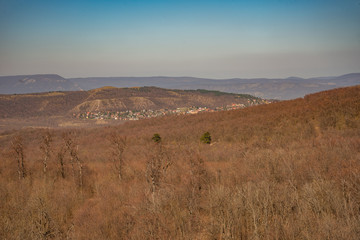 Fototapeta na wymiar Buda hills landscape in Hungary 2019