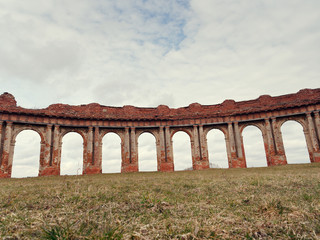 Brest, BELARUS - MARCH 18, 2019: Sapeg Palace in Ruzhany. ruins of an old castle