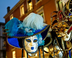 Venetian carnival masks. Hand-painted mask for carnival processions. Luxury mask for carnival...