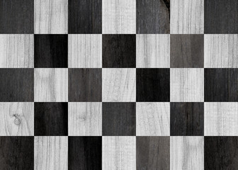 Black and white parquet with chess pattern. Texture of wooden boards. Composition of boards for wall decoration. Wooden planks, oak, for flooring. Wood texture for background.