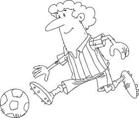 footballer runs for the ball