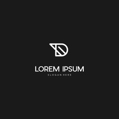 Creative Illustration modern D sign geometric logo design template, Letter D logo design template. Creative modern trendy D typography