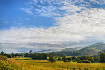 Naklejka premium In summer, the Ural mountains attract tourists, artists and photographers with their picturesqueness.