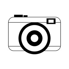 Photographic camera symbol isolated in black and white