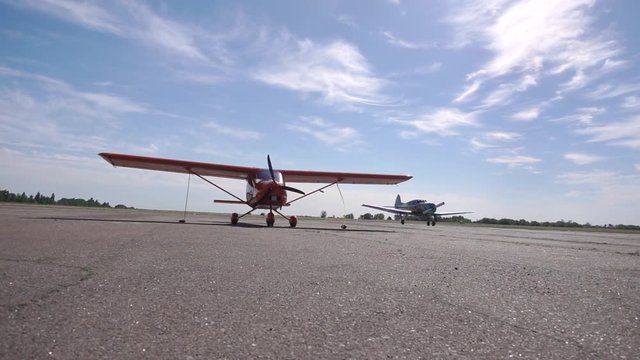 Light aircraft at the airport