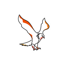 minimalist line art eagle logo designs vector, colorful animal logo designs concept