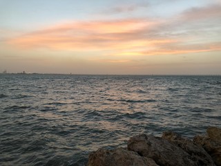 The sky of Kuwait on the sea at sunset. Photographed in : 1/4/2019