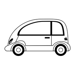 Car coupe vehicle isolated in black and white