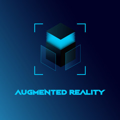 Augmented reality icon, Vr device, technology business - vector illustration