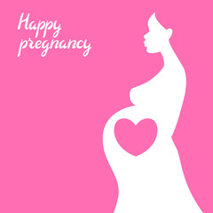 Happy pregnancy. Pretty pregnant woman.