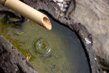 日本のつくばい　和風イメージ
