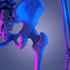 3d rendered abstract rendering of the hip joint