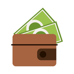 Wallet with moeny symbol