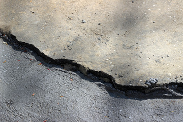 New and old concrete surface patch texture close up