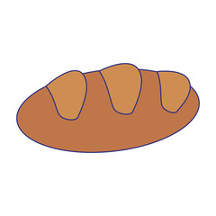 Bread fresh food cartoon blue lines