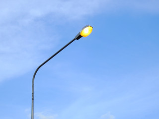 street lamp with blue sky