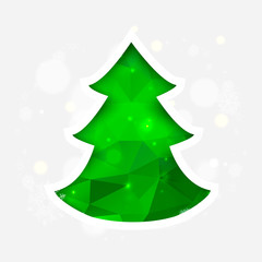 Geometric Mosaic Christmas Tree, vector