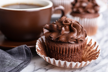 Closeup of a Chocolate Cupcake