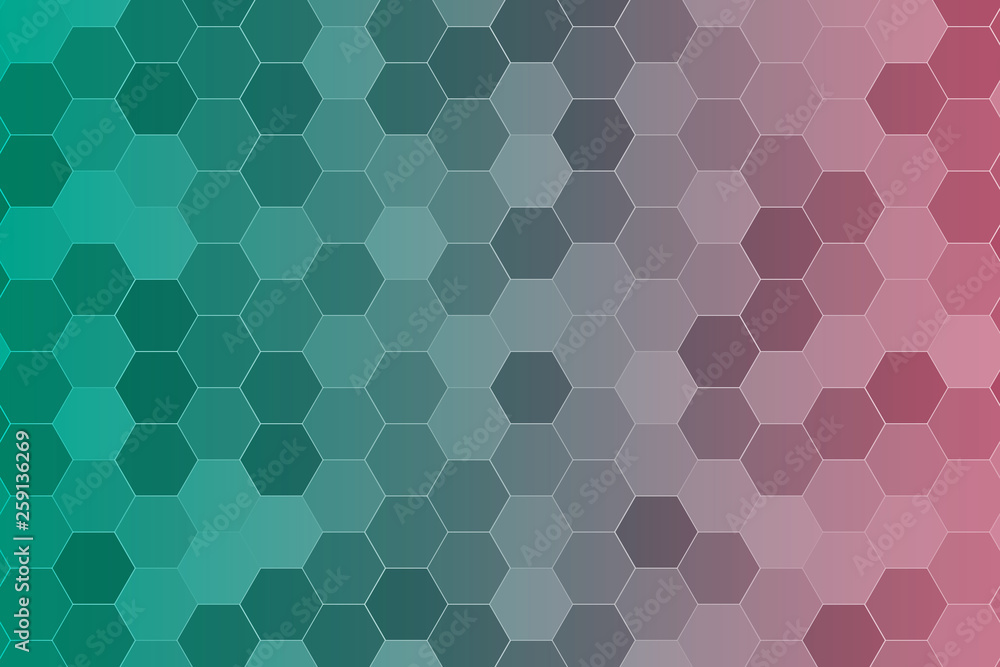 Poster hexagon light patterns isolated on red green black gradient with randomized opacity vector texture b