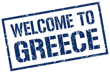 welcome to Greece stamp