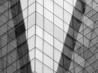 Architectural glass building pattern black and white