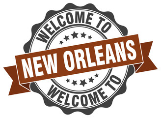 Obraz premium New Orleans round ribbon seal