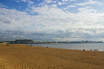 beach by the sea overlooking the city