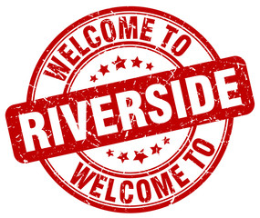 welcome to Riverside red round vintage stamp