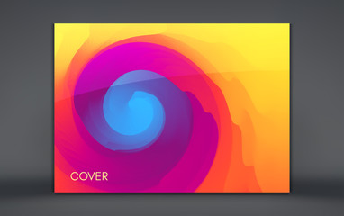 Abstract background with dynamic effect. Motion vector Illustration. Trendy gradients. Rotation and swirling movement. Can be used for advertising, marketing, presentation.