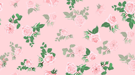 Roses Seamless Pattern for Wedding Decoration.