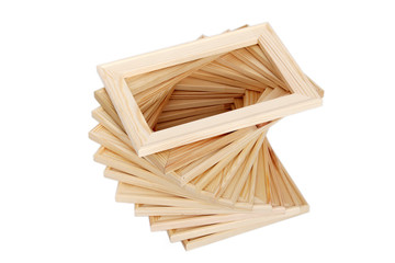frame, pile of wooden frames