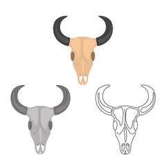 Wild West skull vector icon