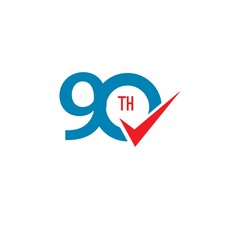 90 Th Anniversary Vector Template Design Illustration