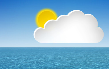  sky and water of ocean