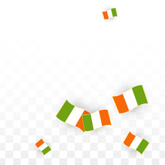 Fototapeta na wymiar Vector Irish National Background. Saint Patrick Day Poster for Pub Party. 17 March Symbol Illustration. Flag of Ireland. Eire Banner about Tourism. Eire Island. Celtic Flag. Tourist Dublin Post Card.