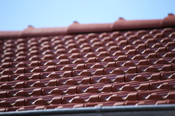 Fototapeta premium Close-up of a new tiled roof