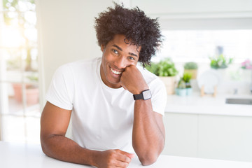 Handsome african american happy man smiling confident