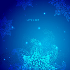 Vintage beige doodle ornament in Indian style background. Vector illustration