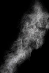 dense light grey smoke on black