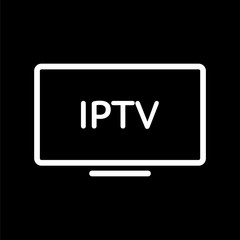 TV set icon. HD IPTV UHD Internet Protocol TV symbol