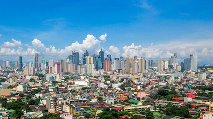 Panorama Picture of the CBD Skyline of Manila, Philippines - obrazy, fototapety, plakaty
