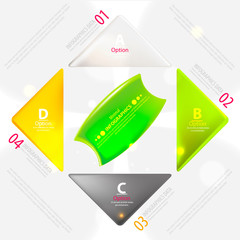 Modern infographic template for business design with ribbons.