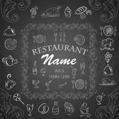 Retro vintage restaurant menu.