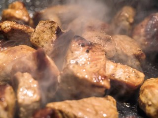 meat in a pan