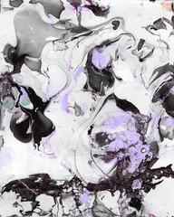 Hand painted black,white and purple abstract background.